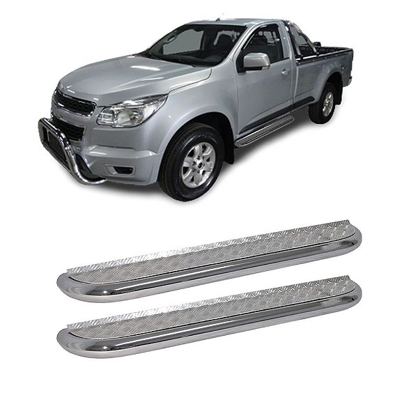 Estribo S10 2013 em diante Cabine Simples Cromo Plataforma