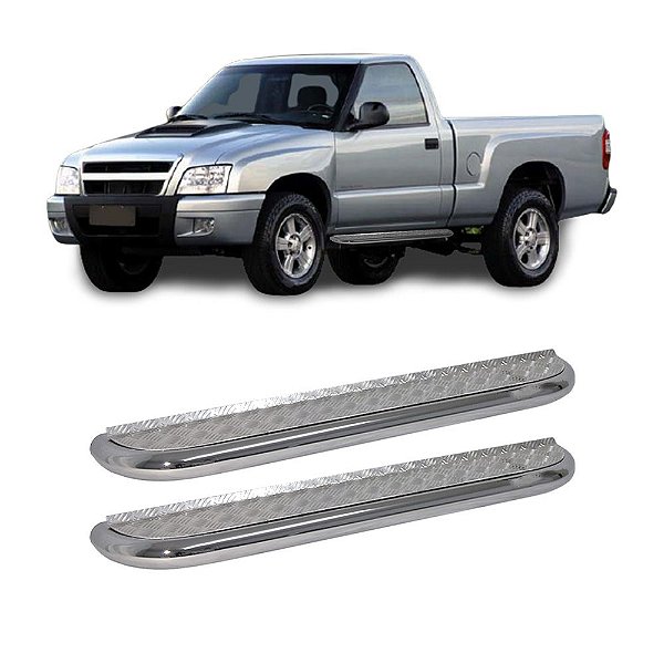 Estribo S10 1996 a 2012 Cabine Simples Cromo Plataforma