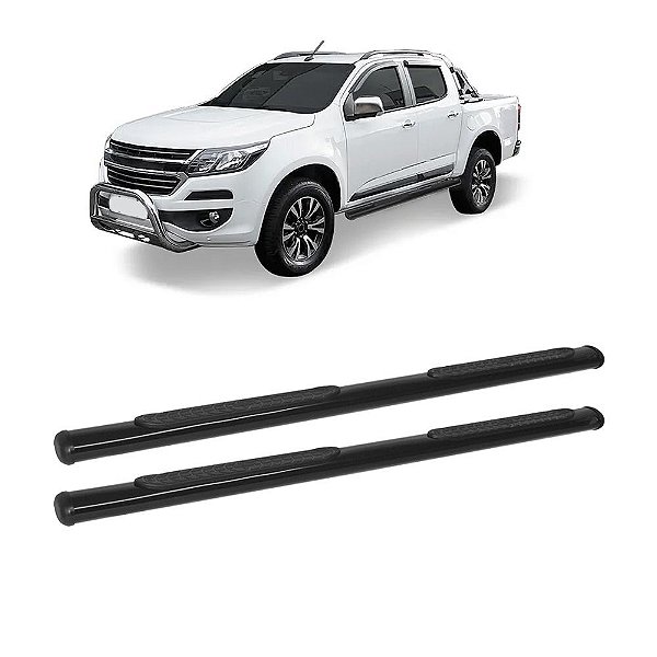 Estribo S10 2013 em diante Cabine Dupla Preto Oblongo