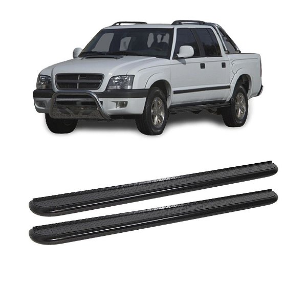 Estribo S10 1996 a 2012 Cabine Dupla Preto Plataforma