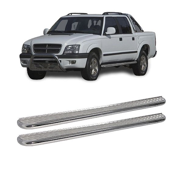 Estribo S10 1996 a 2012 Cabine Dupla Cromo Plataforma