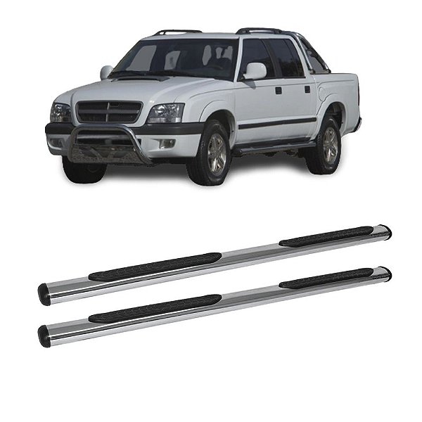 Estribo S10 1996 a 2012 Cabine Dupla Cromado Oblongo