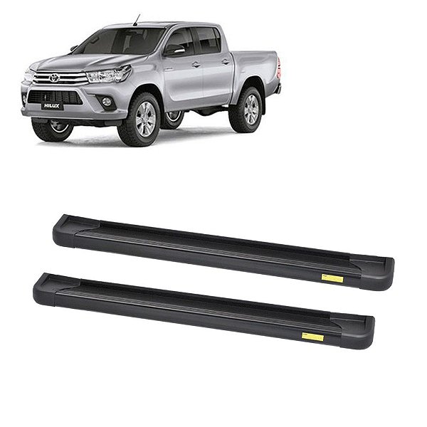 Estribo Hilux 2016 2017 2018 Preto Cabine Dupla Alumínio