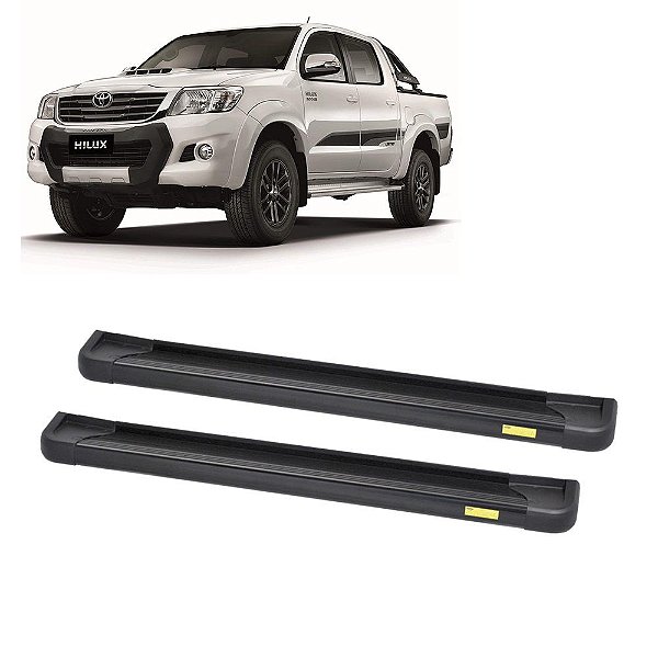Estribo Hilux 2005 2006 2007 2008 2009 2010 a 2015 CD Preto