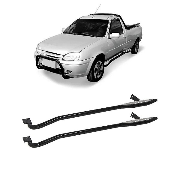 Estribo Courier 1997 a 2013 Preto Plataforma