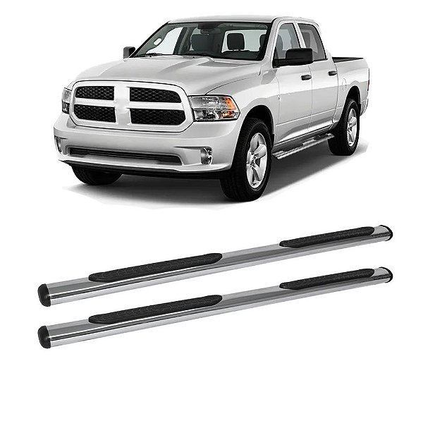 Estribo Dodge RAM 2016 em diante Cabine Dupla Cromo Oblongo