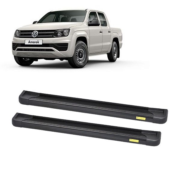 Estribo Alumínio Amarok 2010 Em Diante Preto Cabine Dupla