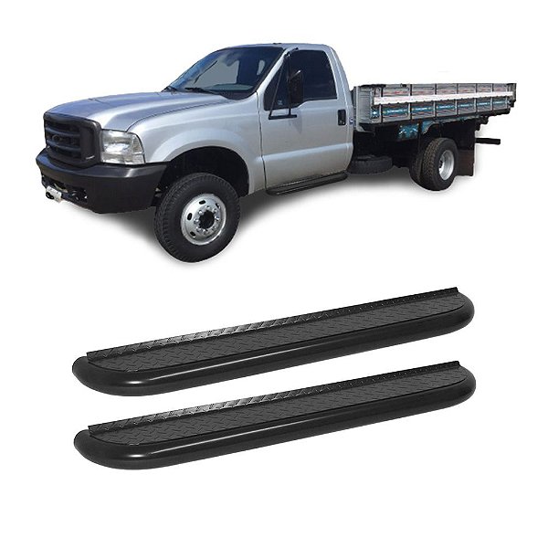 Estribo F4000 1999 a 2012 Cabine Simples Preto Plataforma