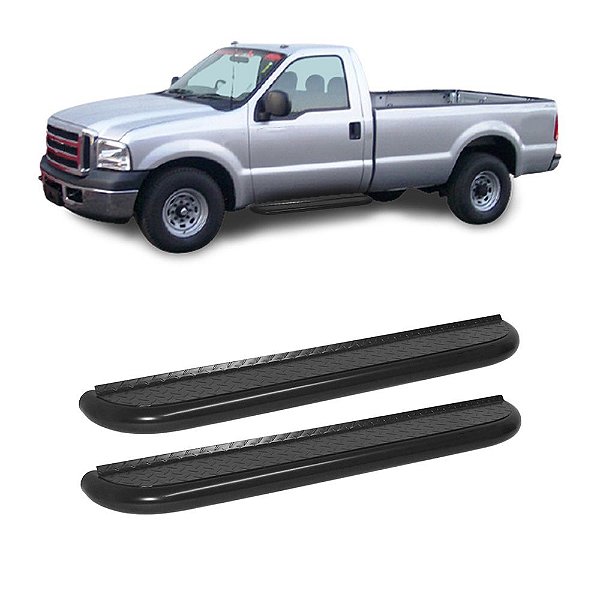 Estribo F350 1999 a 2012 Cabine Simples Preto Plataforma