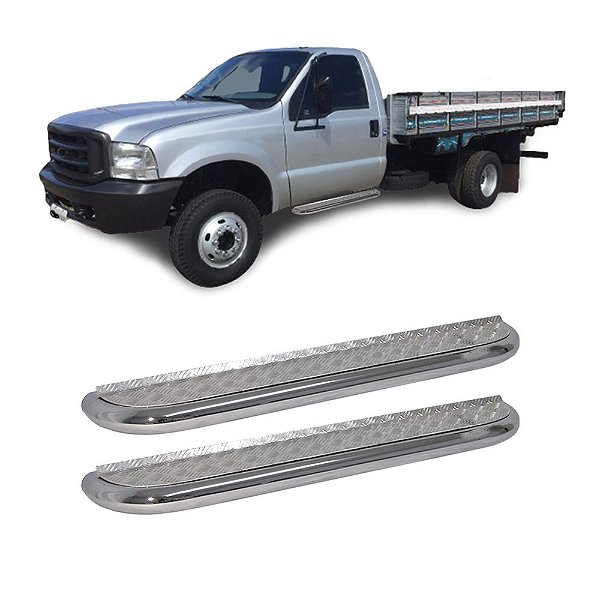 Estribo F4000 1999 a 2012 Cabine Simples Cromado Plataforma