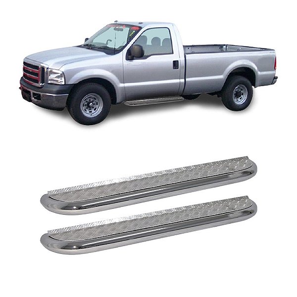 Estribo F350 1999 a 2012 Cabine Simples Cromado Plataforma