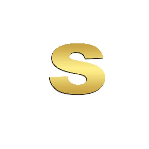 Letra S Potência Para SC NTG Inox Dourado