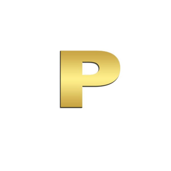 Letra P Potência Para NTG Inox Dourado