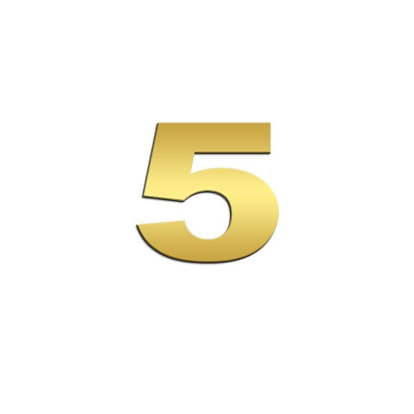 Número 5 (cinco) Potência Para Scania NTG Inox Dourado