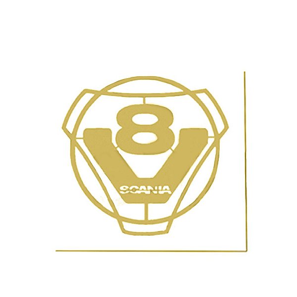 Aplique Caminhão V8 Para Scania Dourado