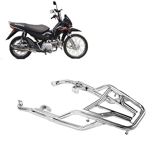Bagageiro Pop 100 Cromado 2011 2012 2013 2014 2015 Longo
