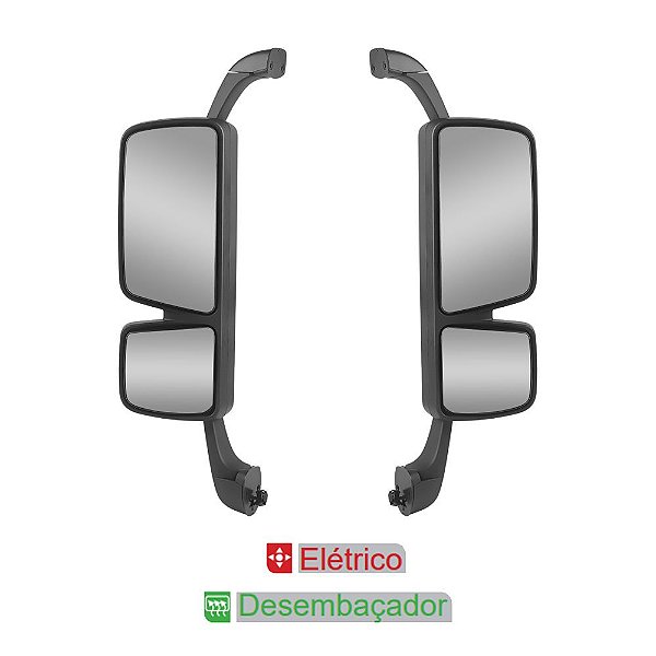 Par Retrovisor Mercedes Actros até 2015 Convexo Elétrico
