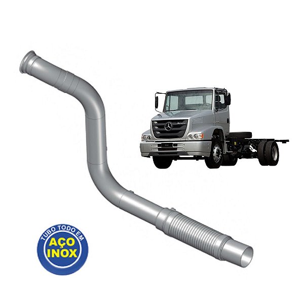 Tubo Saída Motor para Mercedes 1319 3.1/2" - Todo em Inox