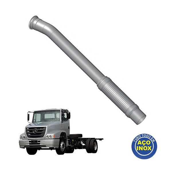 Tubo Saída 3.1/2" para Accelo 815 915 1016 1316 Euro 5 Inox