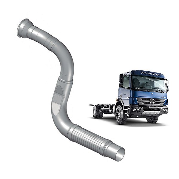 Tubo Saída p Mercedes-Benz 2426 2429 3.1/2" Flexível em inox