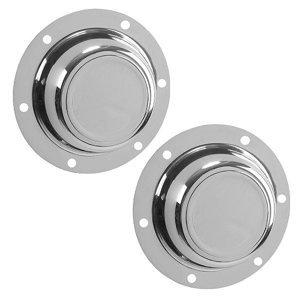 Tampa Para Cubo De Roda Noma 6 Furos Metal Cromada Grande