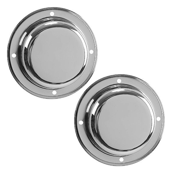 Tampa Para Cubo De Roda Randon 4 Furos Metal Cromada