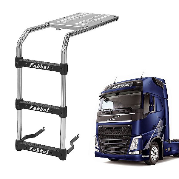 Escada Volvo Fh Tanque Arla 60 Litros Estreito Cromado