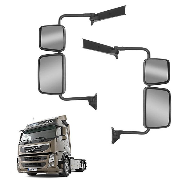 Retrovisor c Auxiliar para Volvo VM c Desembaçador Elétrico