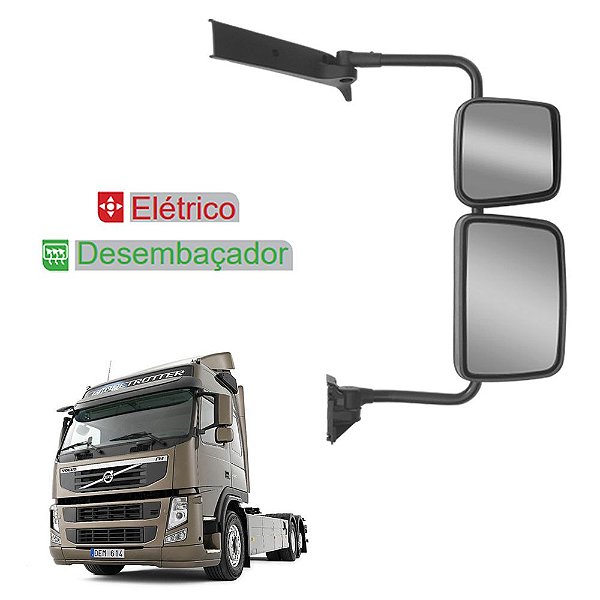 Retrovisor c Auxiliar p Volvo VM c Desembaçador Elétrico LD