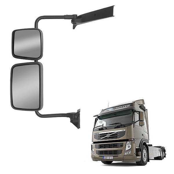 Espelho Retrovisor com Auxiliar p Volvo VM 2006 em Diante LE