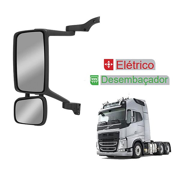 Espelho c Auxiliar para Volvo FM FH 2013 2014 LE Elétrico