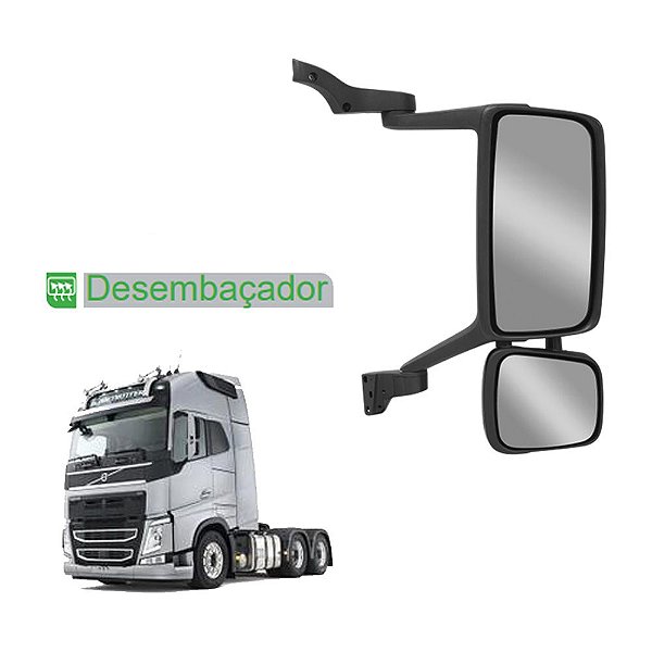 Retrovisor c Auxiliar p Volvo FH 2013 2014 LD c Desembaçador