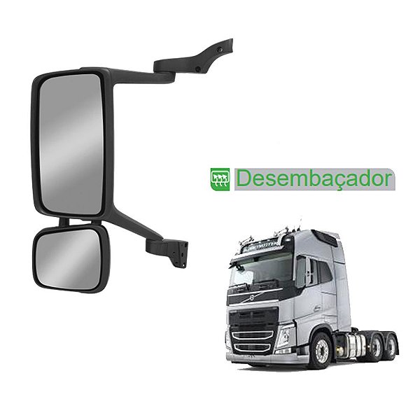 Retrovisor c Auxiliar p Volvo FH FM 2010 a 2014 c Desemb LE