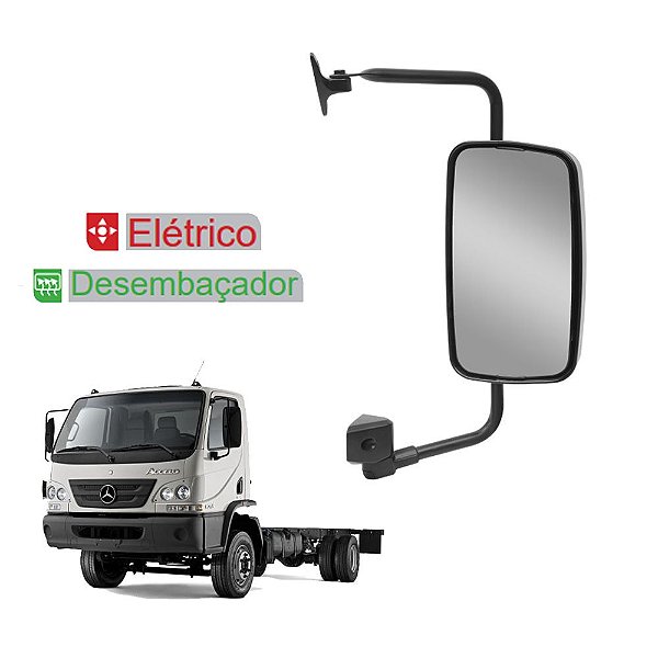 Retrovisor p MB Accelo I Convexo c Desembaçador Elétrico LD