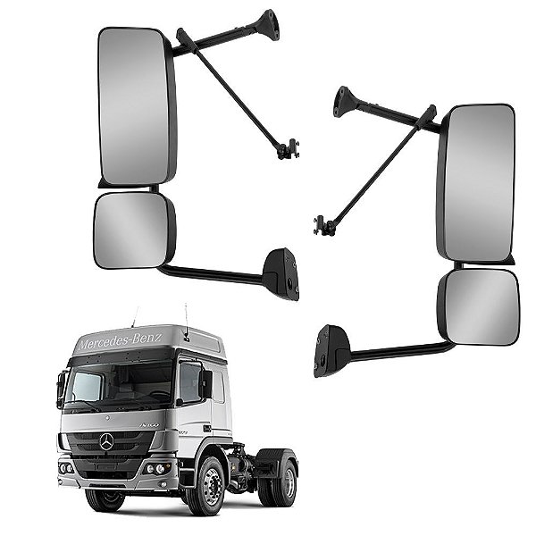 Espelho c Auxiliar para Atego 2007 a 2013 Elétrico LD LE