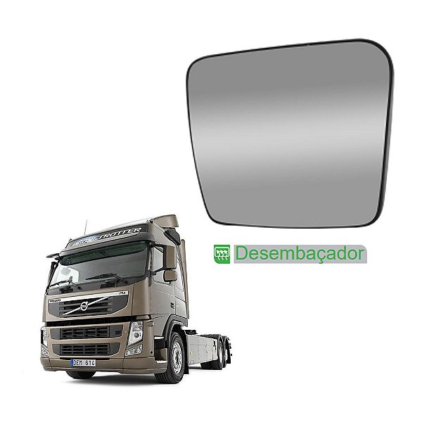 Vidro c Base Retrovisor Auxiliar Volvo VM LE c Desembaçador