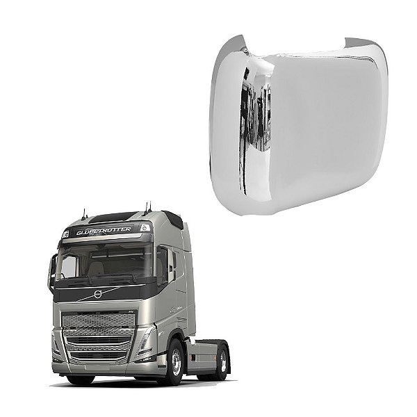 Tampa Retrovisor Auxiliar p Volvo FM 2018 2019 2020 Cromada