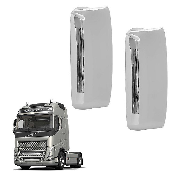 2 Capa Espelho Retrovisor Cromada p Volvo FM FH 2012 2013