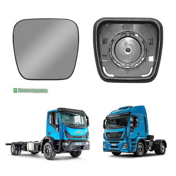 Vidro c Base Retrovisor Auxiliar p Hi-Road com Desembaçador