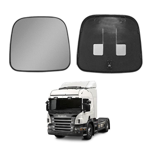 Vidro c Base Retrovisor Auxiliar p SC S5 P250/P270 Convexo