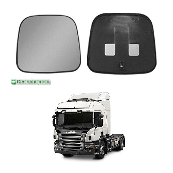 Vidro c Base Retrovisor Auxiliar p SC S5 P250 c Desembaçador