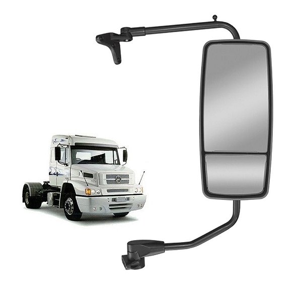 Conj Espelho para MB Atron 1635 Convexo Bifocal Lado Direito