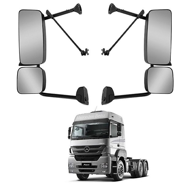 Par Espelho Retrovisor e Auxiliar p MB Atego 2007 2008 2009