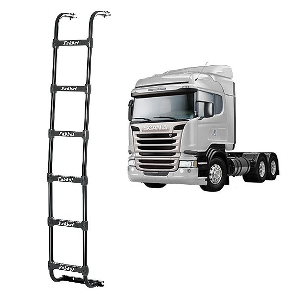 Estribo p Scania RH450 RH500 R Highline 2019 6 Degraus Preto