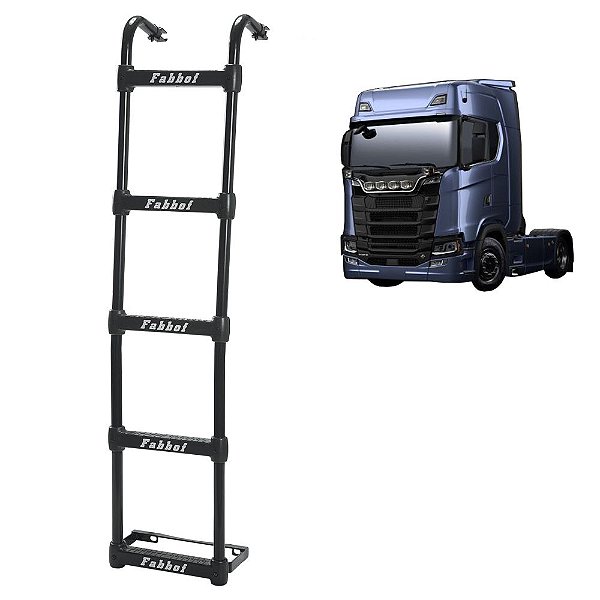 Estribo Traseiro para Scania P/G 2021 NTG - 5 Degraus Preto