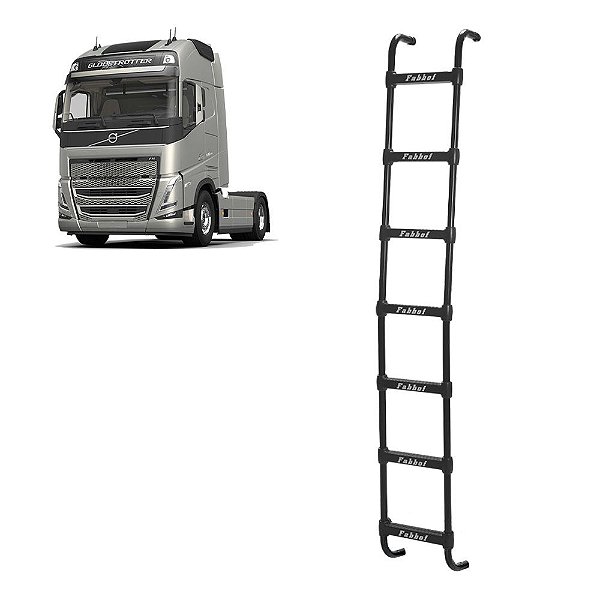 Estribo Traseiro p Volvo FH 2015 2016 2017 XL 7 Degrau Preto