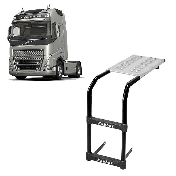 Estribo Plataforma p Volvo FH 2012 2013 2014 Euro 5 - Preto