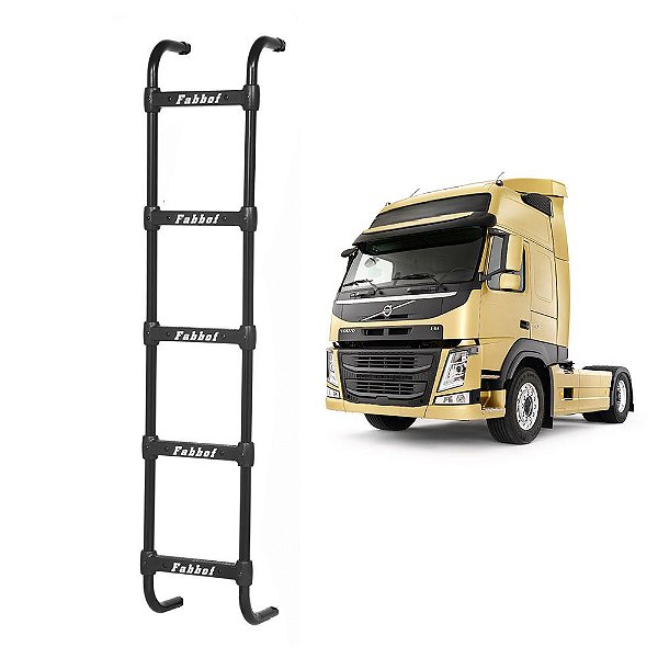 Estribo Traseiro p Volvo FH NH - 5 Degraus 1650mm - Preto