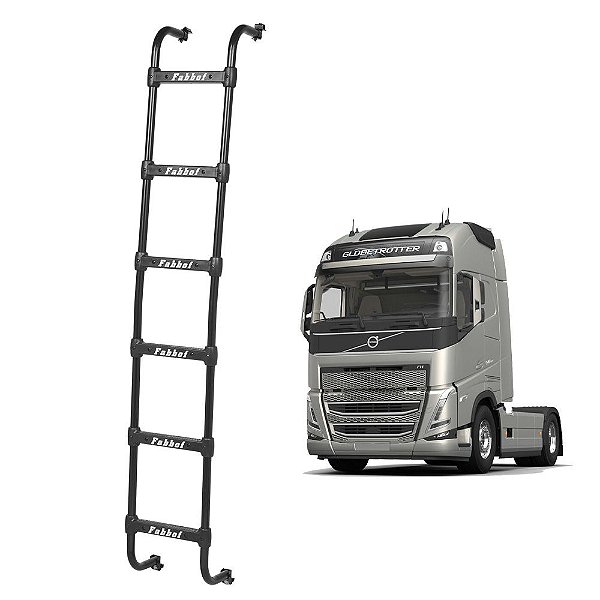 Estribo Traseiro para Volvo FH Globetrotter 6 Degraus Preto