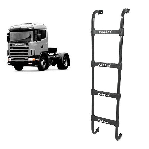 Estribo Traseiro p Scania 114/124 4 Degraus - 1460mm Preto
